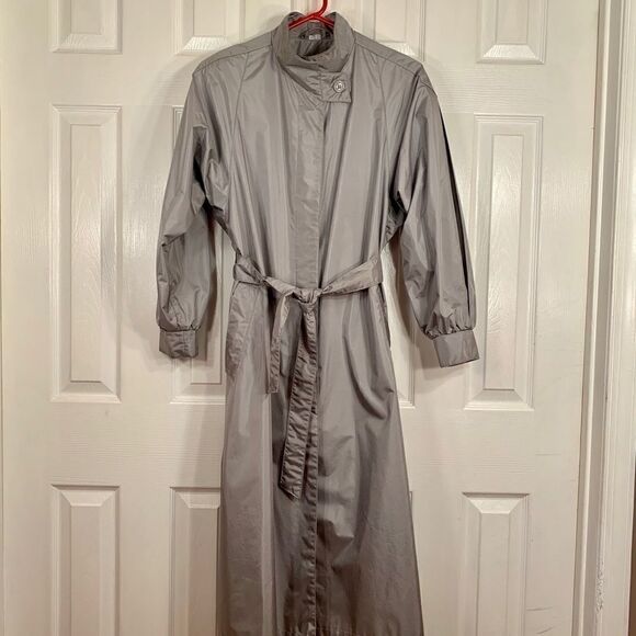 GRAY GALLERY FULL LENGTH RAIN COAT SIZE 8 - Picture 2 of 13